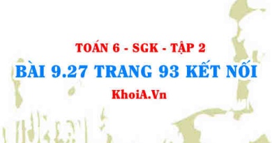 Bài 9.27 trang 93 Toán 6 Tập 2 Kết nối tri thức